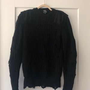 Alexander McQueen distressed black sweatshirt XS